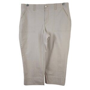Gloria Vanderbilt Womens 12 Stone Beige Comfort Waist Capri Cropped Pants
